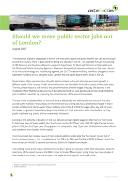 Should We Move Public Sector Jobs out of London? August 2017