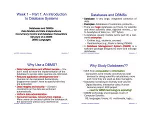 An Introduction to Database Systems Databases and Dbmss Why Use A