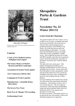 Shropshire Parks & Gardens Trust Newsletter No. 22 Winter 2011/12