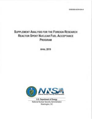 Supplement Analysis for the Foreign Research Reactor Spent Nuclear Fuel Acceptance Program
