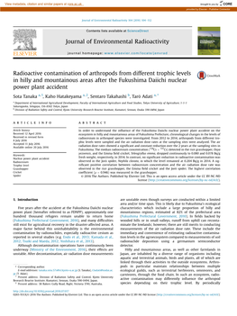 Radioactive Contamination of Arthropods from Different Trophic Levels in Hilly and Mountainous Areas After the Fukushima Daiichi Nuclear Power Plant Accident