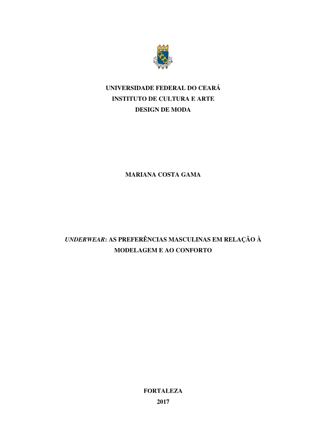 Universidade Federal Do Ceará Instituto De Cultura E Arte Design De Moda