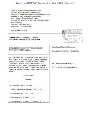 Case 1:11-Md-02296-WHP Document 1510 Filed 10/05/12 Page 1 of 47