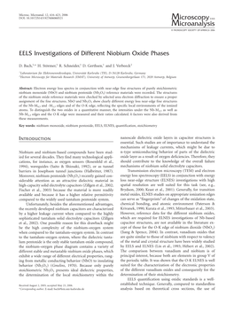 EELS Investigations of Different Niobium Oxide Phases