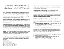 “A Parable About Parables” // Matthew 13:1–23 // Listen #1