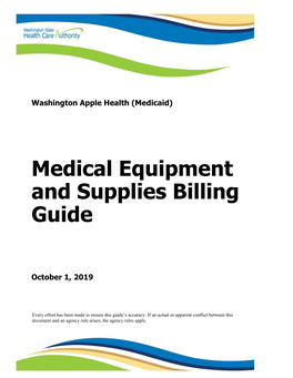 Medical Equipment and Supplies Billing Guide