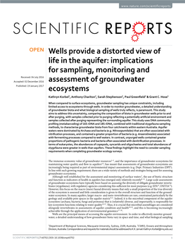 Wells Provide a Distorted View of Life in the Aquifer: Implications For