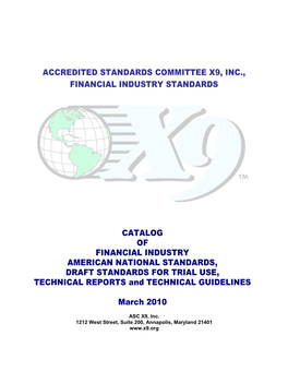 Of Ameican National Standards, Drafts and Technical