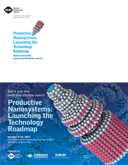 Productive Nanosystems: Launching the Technology Roadmap Don’T Miss This Once-In-A-Lifetime Event!