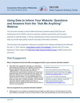 Using Data to Inform Your Website: Questions and Answers from the “Ask Me Anything” Webinar