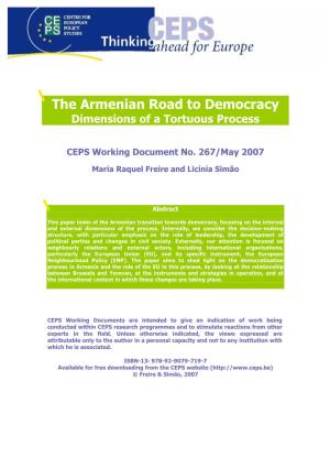The Armenian Road to Democracy Dimensions of a Tortuous Process