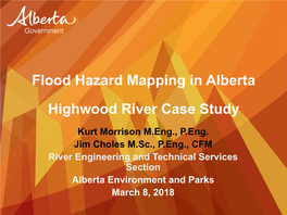 Flood Hazard Mapping in Alberta Canada