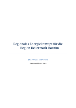 Regionales Energiekonzept Für Die Region Uckermark-Barnim