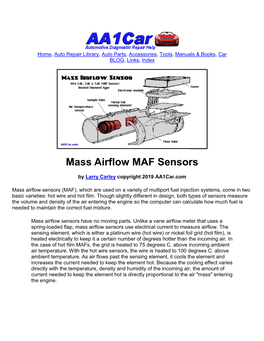 Mass Airflow MAF Sensors