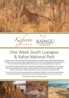South Luangwa & Kafue National Park One Week South Luangwa
