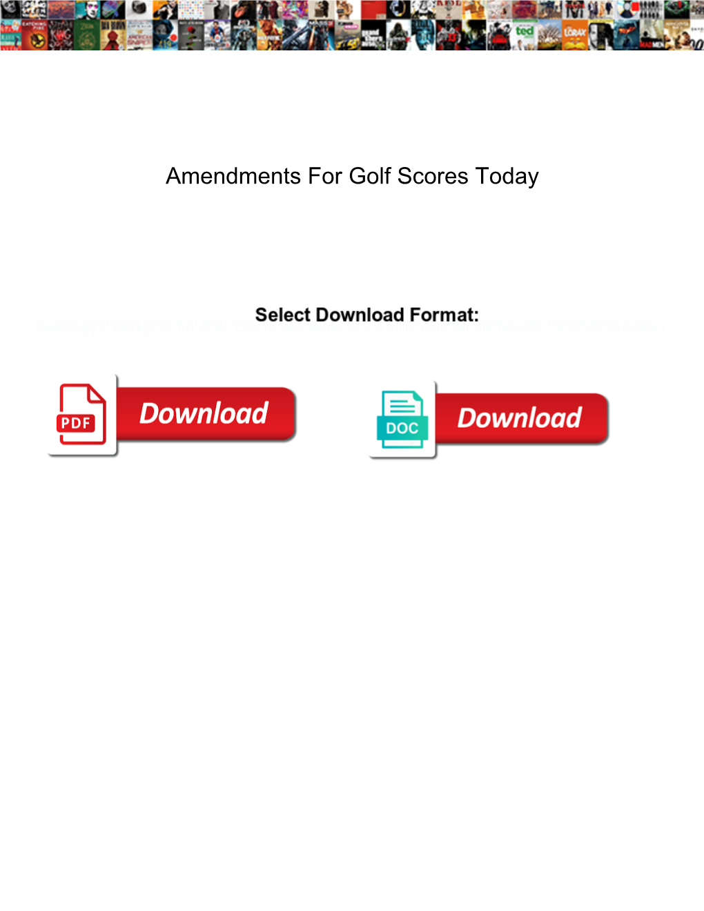 Amendments for Golf Scores Today