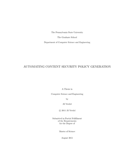 Automating Content Security Policy Generation