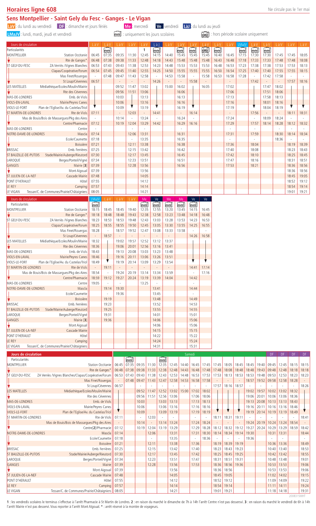 Horaires Ligne