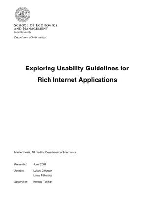 Exploring Usability Guidelines for Rich Internet Applications