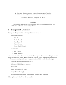 Ee35x1 Equipment and Software Guide