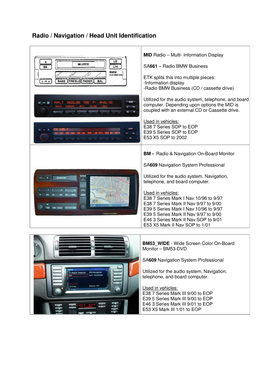 Radio / Navigation / Head Unit Identification