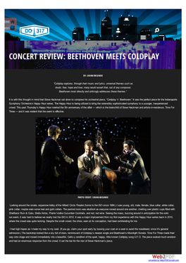 Concert Review: Beethoven Meets Coldplay, Indianapolis On