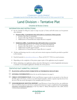 Land Division Plat