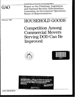 NSIAD-90-50 Household Goods: Competition Among Commercial