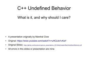 C++ Undefined Behavior