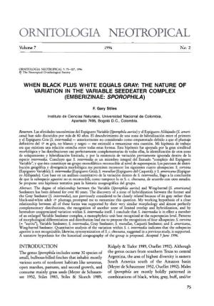 When Black Plus White Equals Gray: the Nature of Variation in the Variable Seedeater Complex (Emberizinae: Sporophila)