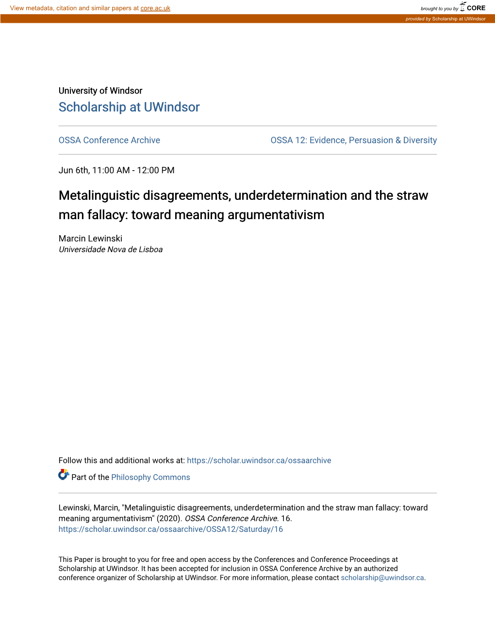 Metalinguistic Disagreements, Underdetermination and the Straw Man Fallacy: Toward Meaning Argumentativism