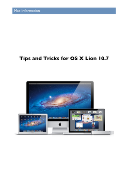 Tips and Tricks for OS X Lion 10.7 Introduction