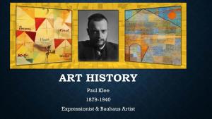ART HISTORY Paul Klee 1879-1940 Expressionist & Bauhaus Artist Castle and Sun