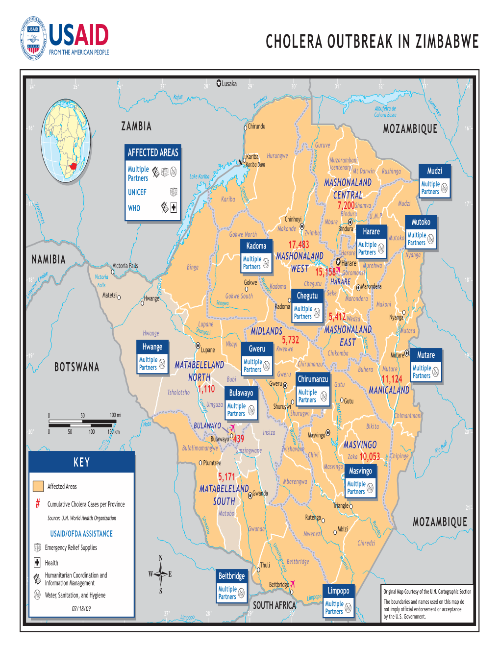 Zimbabwe Program Map 2/19/09