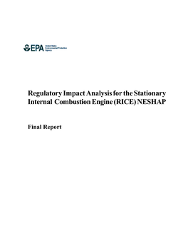 Reciprocating Internal Combustion Engines NESHAP, Final