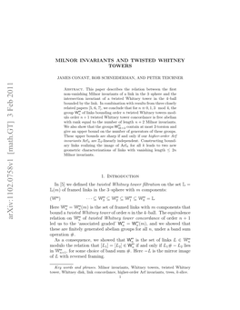 Arxiv:1102.0758V1 [Math.GT] 3 Feb 2011