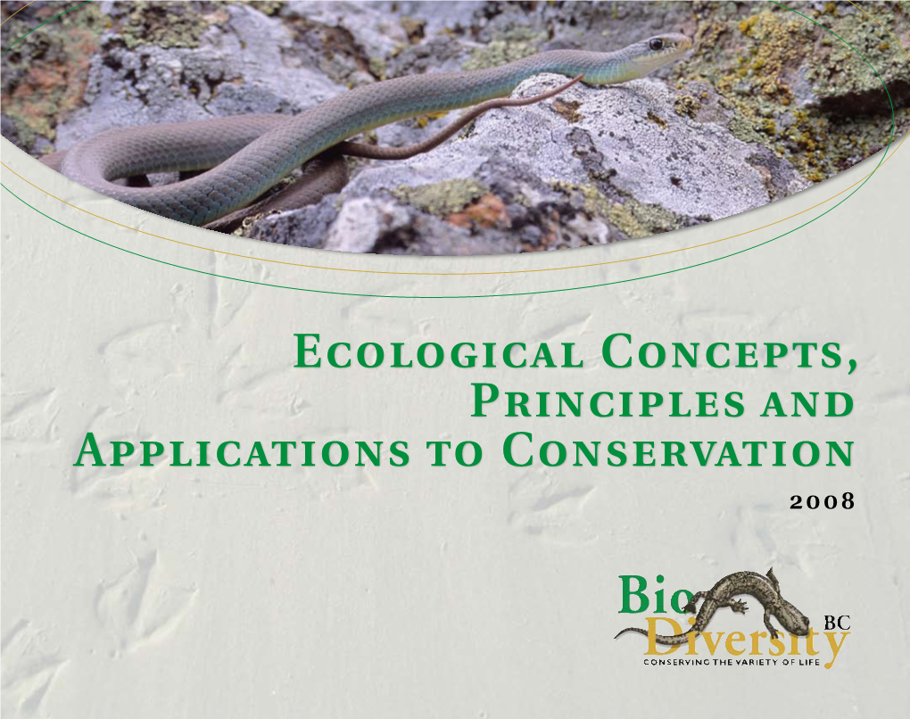 Ecological Concepts, Principles and Applications to Conservation 2008