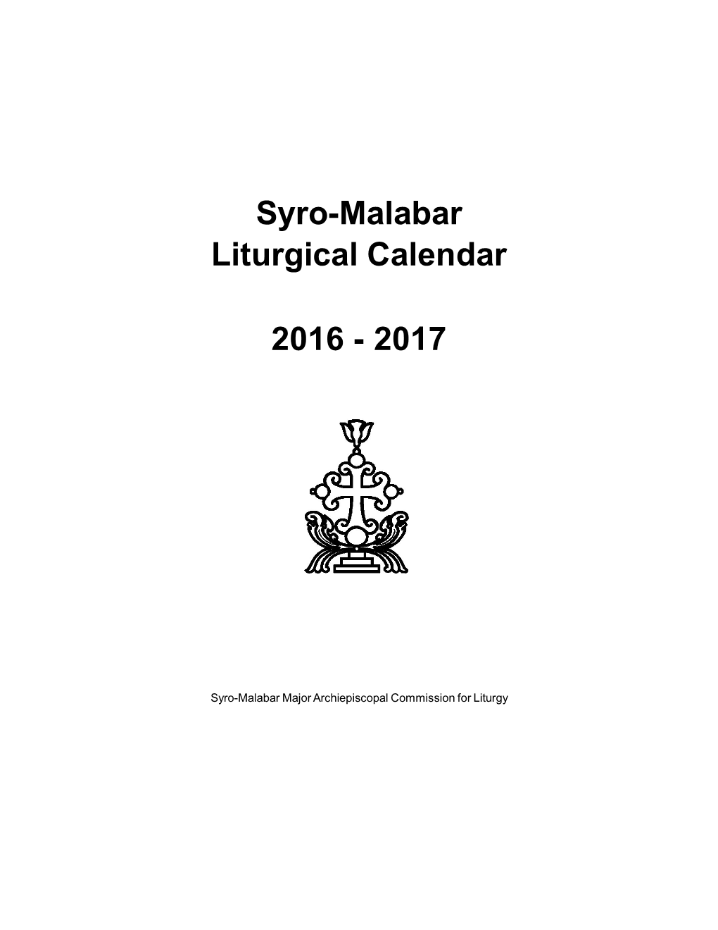 Syro-Malabar Liturgical Calendar 2016