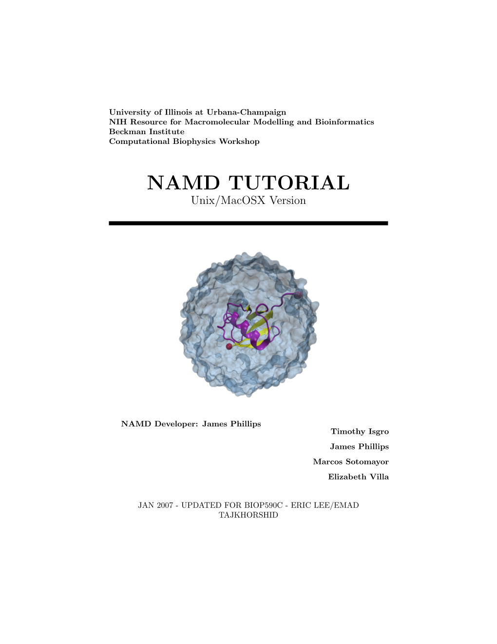 NAMD TUTORIAL Unix/Macosx Version