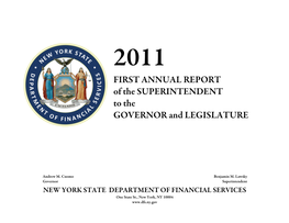 ANNUAL REPORT of the SUPERINTENDENT to the GOVERNOR and LEGISLATURE