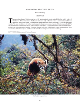 Mammalian Wealth of Sikkim