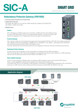 Redundancy Protocols Gateway (PRP/HSR) • Communication Solutions for Smart Grid