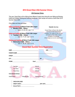 2014 Grand Slam USA Summer Clinics Grand Slam