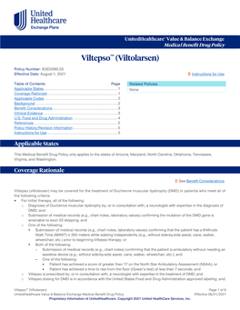 Viltepso™ (Viltolarsen) – Value & Balance Exchange Medical Benefit