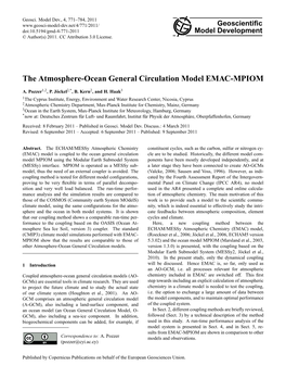 The Atmosphere-Ocean General Circulation Model EMAC-MPIOM
