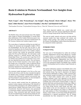 Basin Evolution in Western Newfoundland: New Insights from Hydrocarbon Exploration