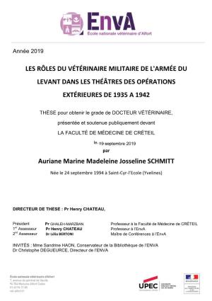 Les Rôles Du Vétérinaire Militaire De L'armée Du Levant Dans Les Théâtres Des Opérations Extérieures De 1935 a 1942