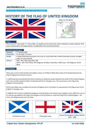 HISTORY of the FLAG of UNITED KINGDOM Where in the World