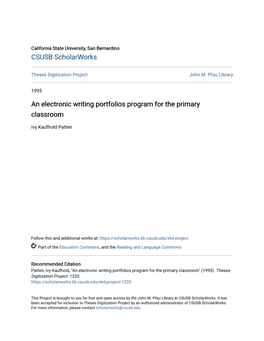 An Electronic Writing Portfolios Program for the Primary Classroom