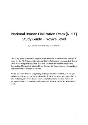 National Roman Civilization Exam (NRCE) Study Guide – Novice Level